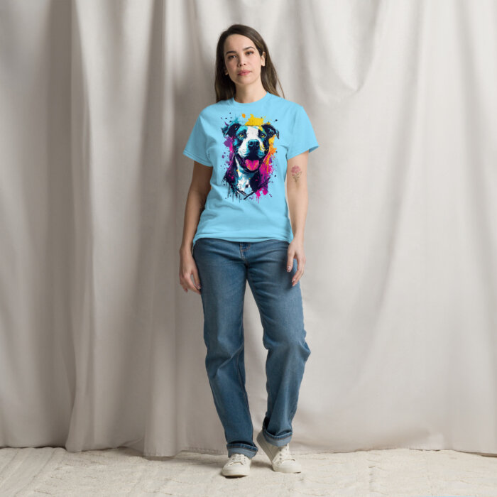 Koszulka artystyczna – Kolorowy uśmiechnięty pies v2 Unisex T-SHIRT by Old Times Vintage Art - obrazek 31