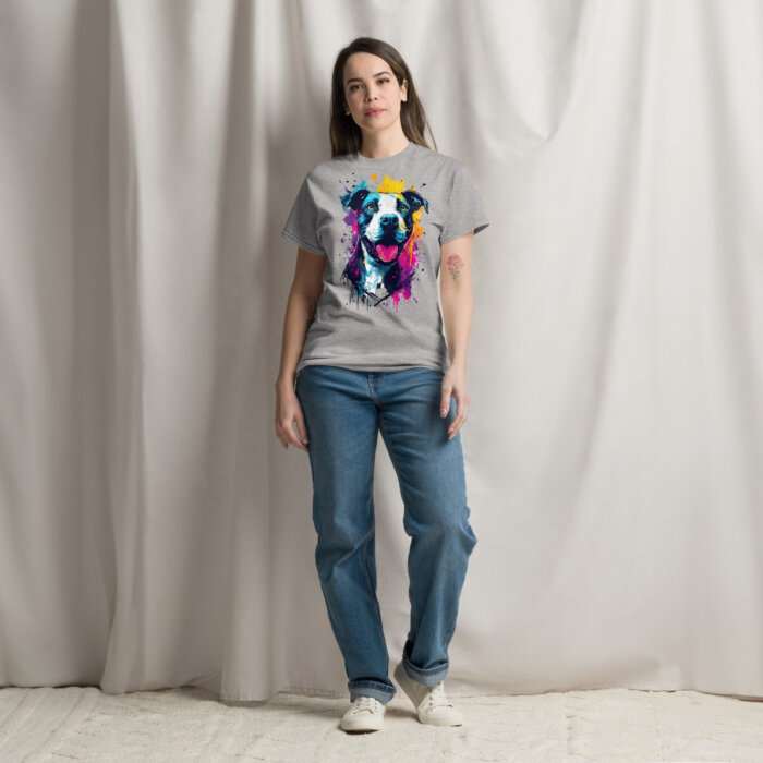 Koszulka artystyczna – Kolorowy uśmiechnięty pies v2 Unisex T-SHIRT by Old Times Vintage Art - obrazek 28
