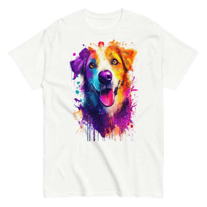 Koszulka artystyczna – Kolorowy pies v1 Unisex T-SHIRT by Old Times Vintage Art - obrazek 7