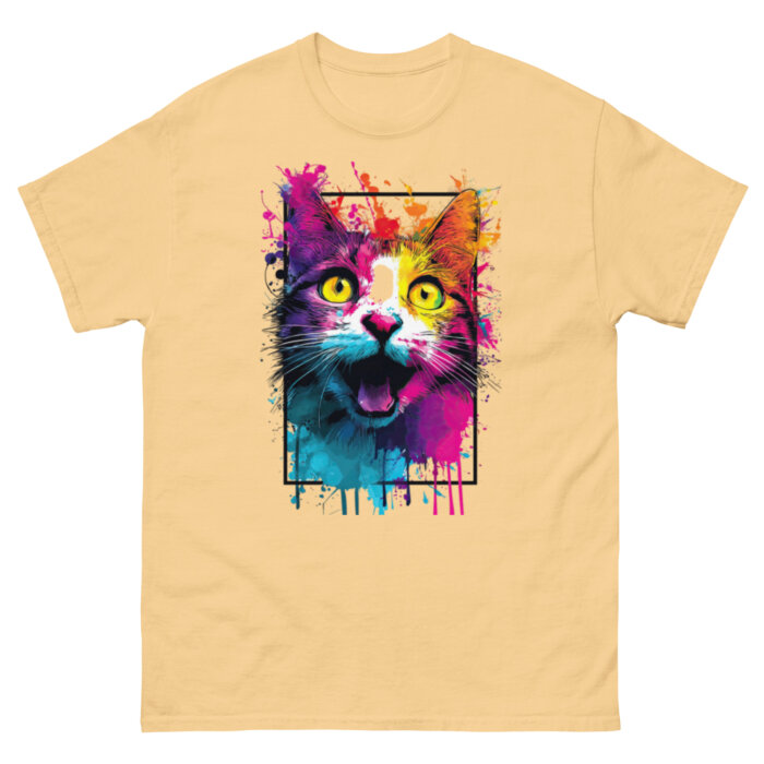 Koszulka artystyczna – Kolorowy uśmiechnięty kot v1 Unisex T-SHIRT by Old Times Vintage Art - obrazek 26