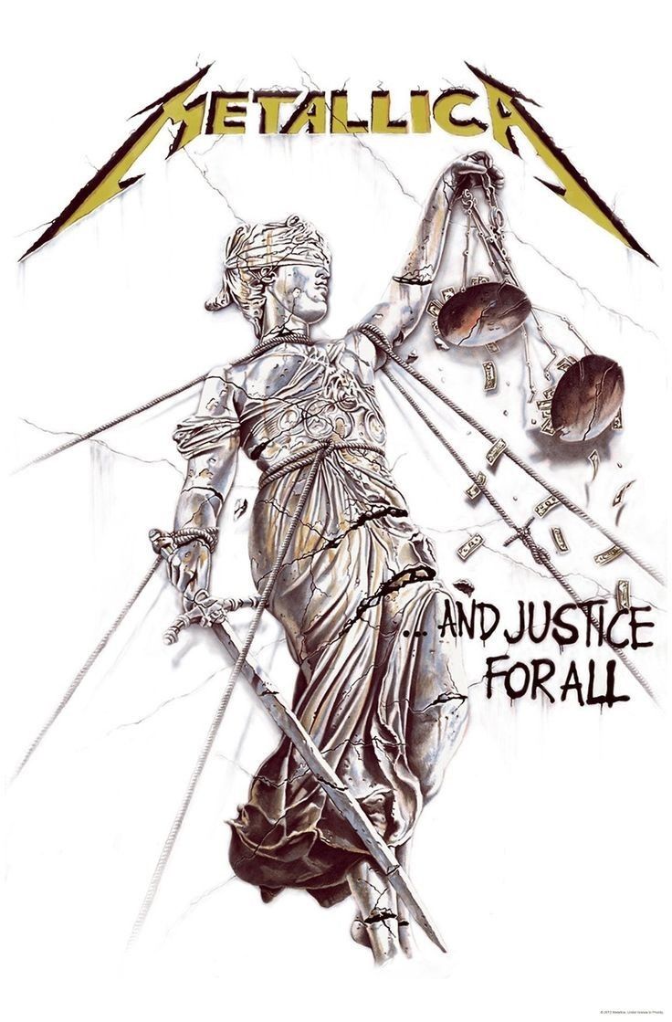 Plakaty Muzyczne Metallica And Justice for All white wysokiej jakosci 8K