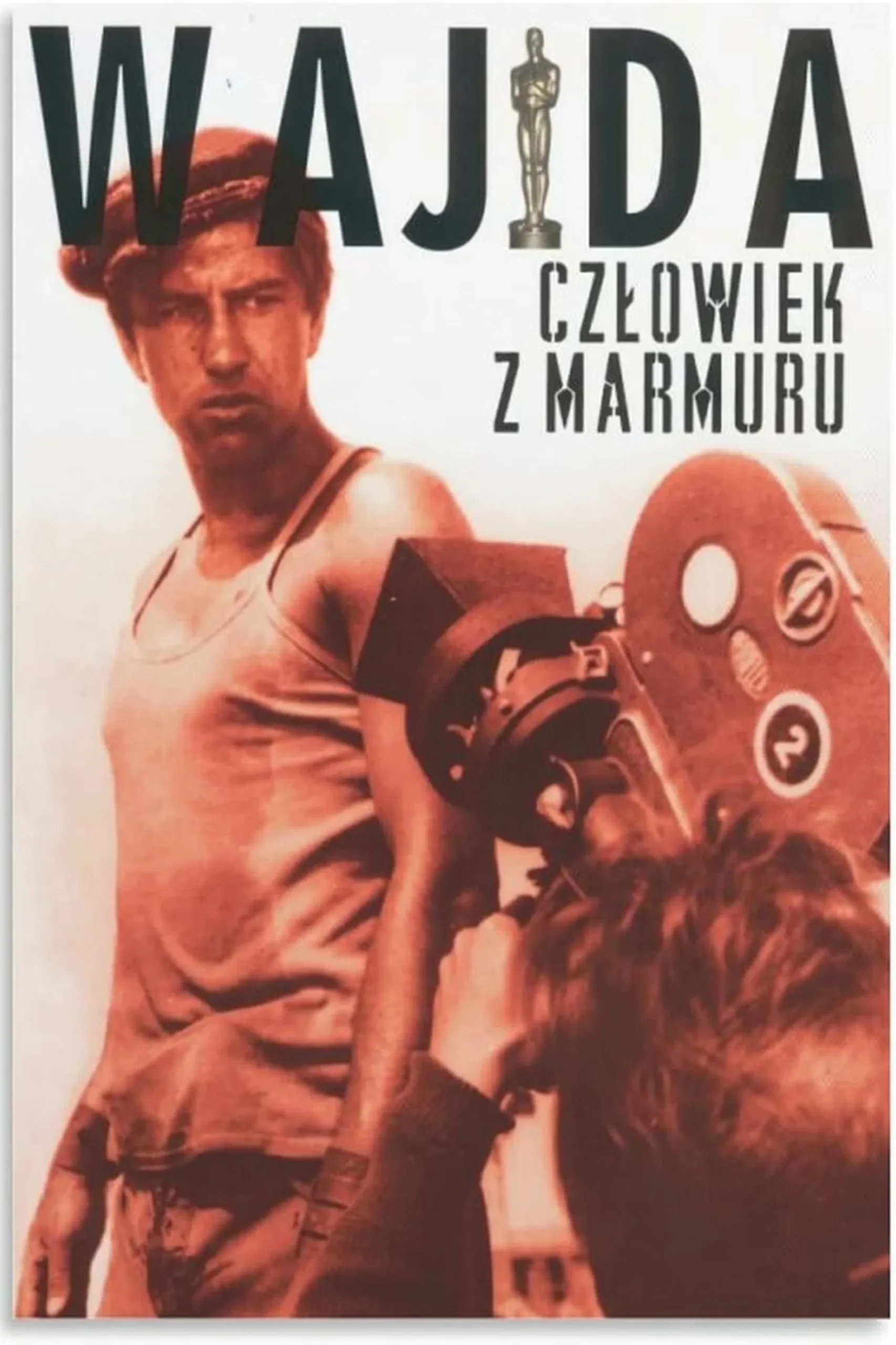 Polskie plakaty filmowe Klasyka kina - Człowiek z marmuru (1977) v1 Wajda Plakat wysokiej jakości remasterowany reprint 8k