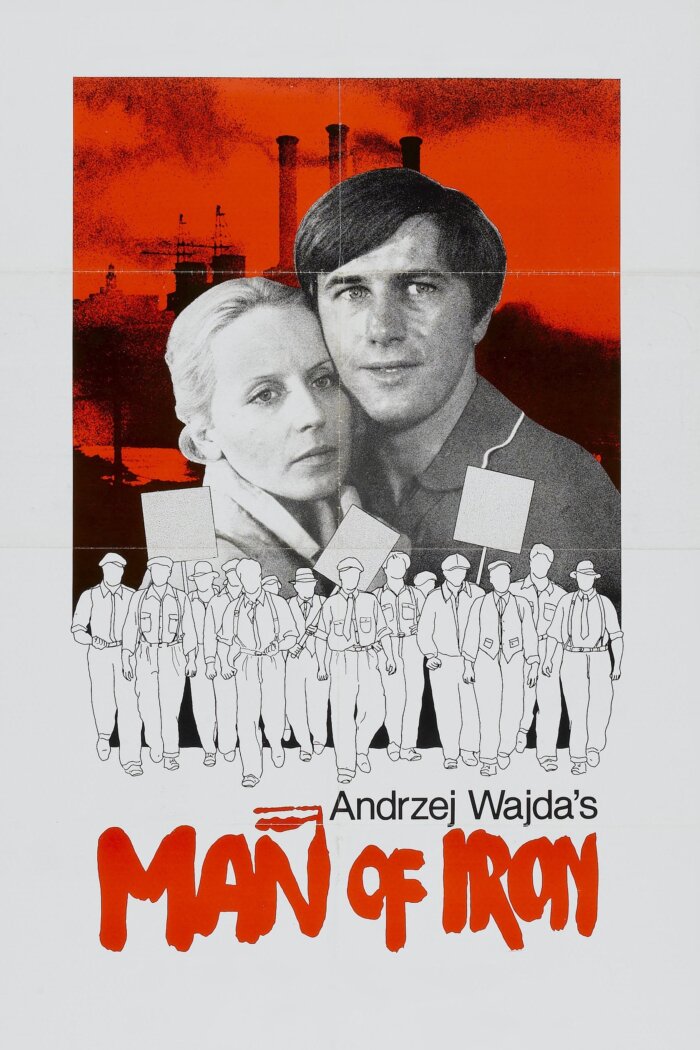 Polskie plakaty filmowe Klasyka kina - Człowiek z żelaza (1981) v3 english Wajda Plakat wysokiej jakości remasterowany reprint 8k