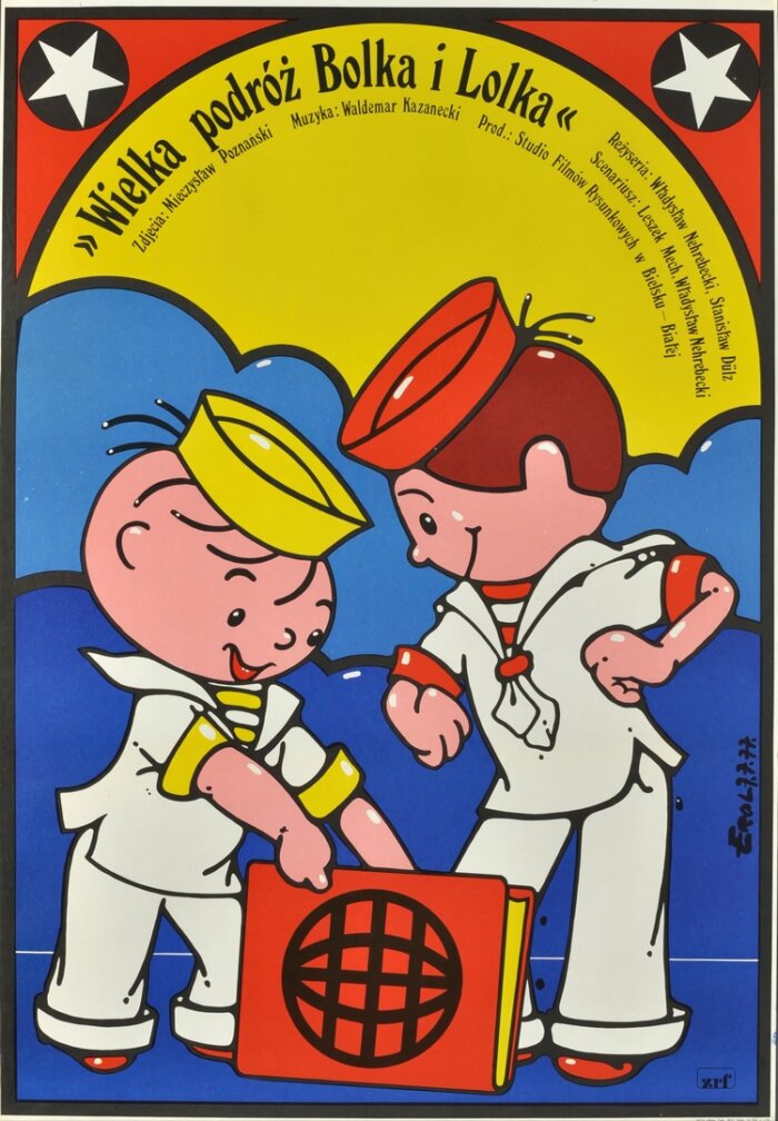 Polskie plakaty filmowe dla dzieci - Wielka podroż Bolka i Lolka Bajki Prl Plakat wysokiej jakości remasterowany reprint 8k