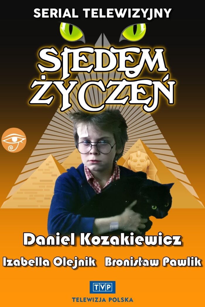 Polskie plakaty filmowe dla dzieci i nie tylko - Siedem życzeń (1986) v2 Prl Plakat wysokiej jakości remasterowany reprint 8k