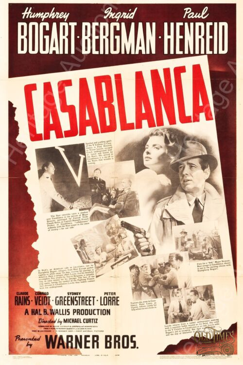 Plakaty filmowe klasyka kina - Casablanca (1943) English v6 - Plakat wysokiej jakości 8K