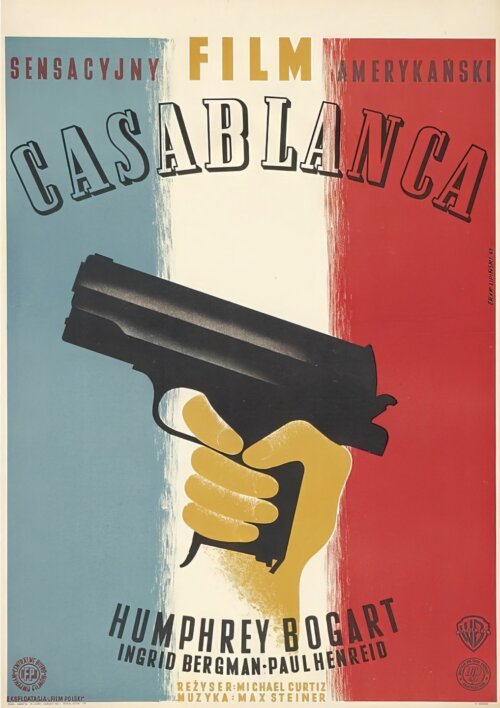 Plakaty filmowe klasyka kina - Casablanca (1943) Polski v1 - Plakat wysokiej jakości 8K
