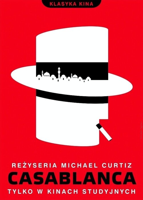 Plakaty filmowe klasyka kina - Casablanca (1943) Polski v2 - Plakat wysokiej jakości 8K