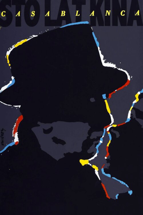 Plakaty filmowe klasyka kina - Casablanca (1943) Polski v3 sto lat kina - Plakat wysokiej jakości 8K