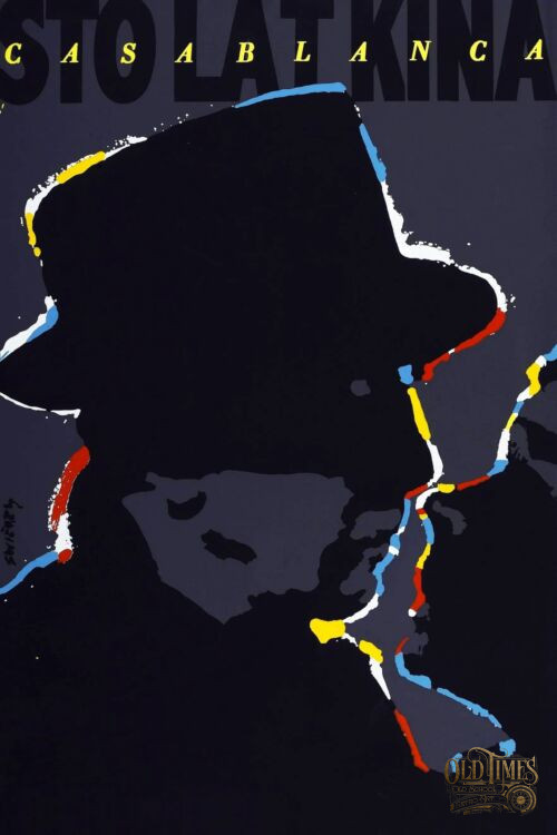 Plakaty filmowe klasyka kina - Casablanca (1943) Polski v3 sto lat kina - Plakat wysokiej jakości 8K