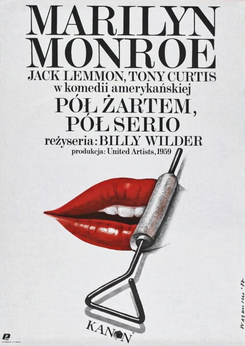 Plakaty filmowe klasyka kina - Pół żartem, pół serio (1959) Polski - Plakat wysokiej jakości 8K