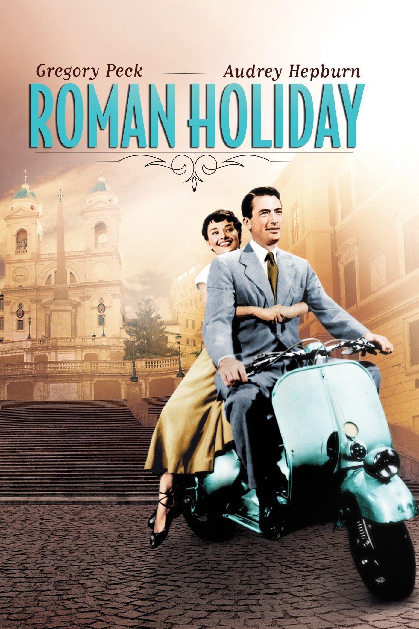 Plakaty filmowe klasyka kina - Rzymskie wakacje (1953) English v4 - Plakat wysokiej jakości 8K