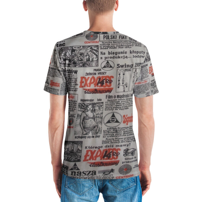 T- SHIRT Koszulka Full print Klasyka tzw Koszulka gazeta PRL Express ilustrowany 1975 rok Made in USA - obrazek 3