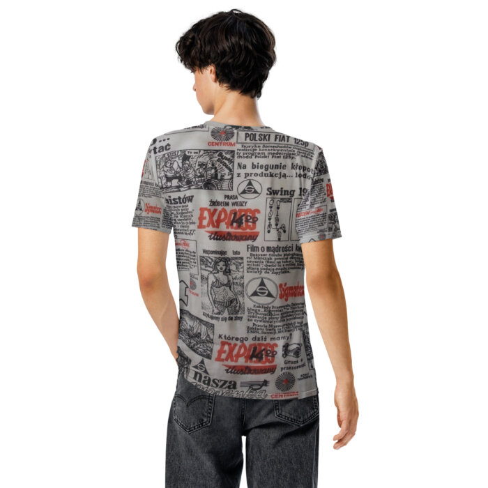 T- SHIRT Koszulka Full print Klasyka tzw Koszulka gazeta PRL Express ilustrowany 1975 rok Made in USA - obrazek 8