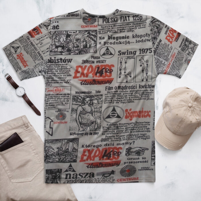 T- SHIRT Koszulka Full print Klasyka tzw Koszulka gazeta PRL Express ilustrowany 1975 rok Made in USA - obrazek 10