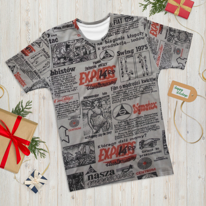 T- SHIRT Koszulka Full print Klasyka tzw Koszulka gazeta PRL Express ilustrowany 1975 rok Made in USA - obrazek 6
