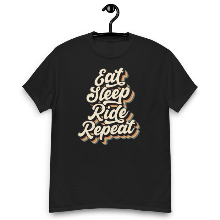 Koszulka na hulajnogę T-Shirt - Eat sleep ride ride charge repeat Unisex Made in USA - obrazek 4