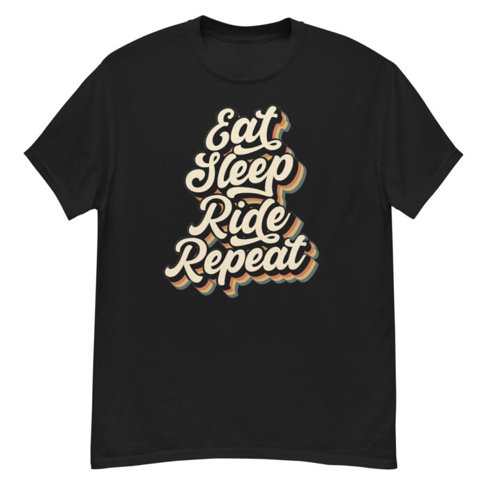 Koszulka na hulajnogę T-Shirt - Eat sleep ride ride charge repeat Unisex Made in USA - obrazek 5