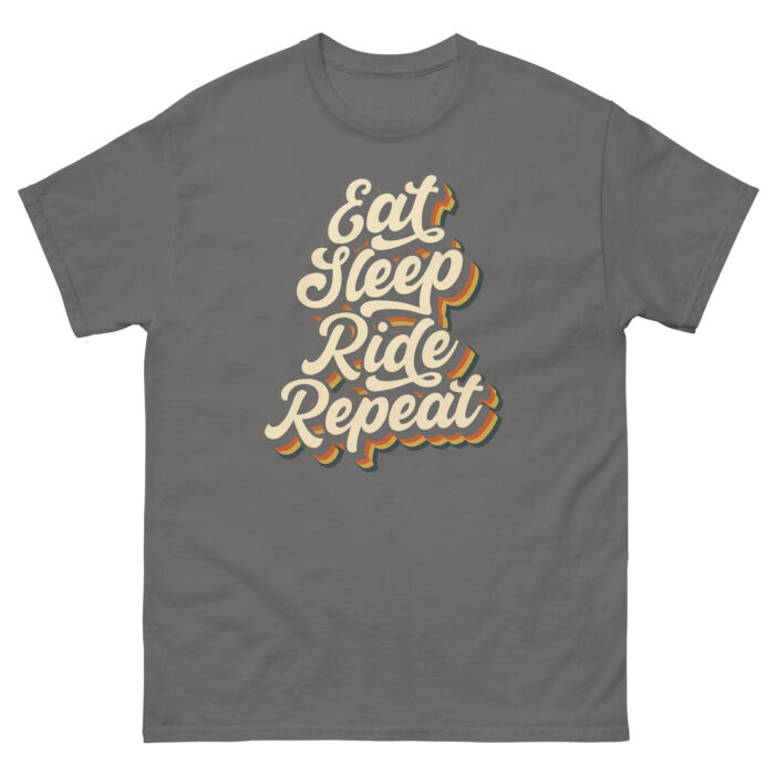 Koszulka na hulajnogę T-Shirt - Eat sleep ride ride charge repeat Unisex Made in USA - obrazek 13
