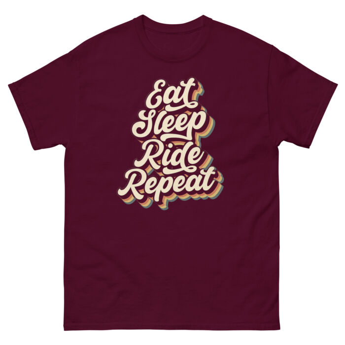 Koszulka na hulajnogę T-Shirt - Eat sleep ride ride charge repeat Unisex Made in USA - obrazek 6
