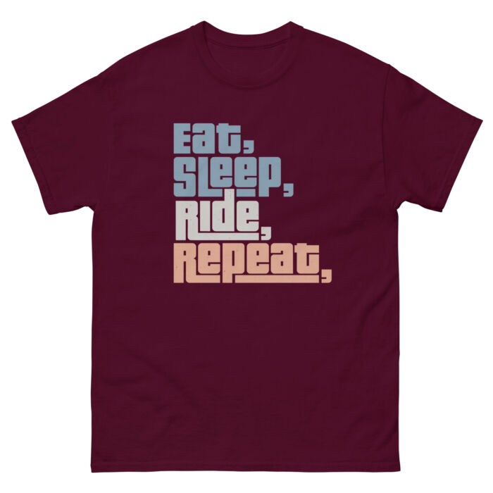 Koszulka na hulajnogę T-shirt - Eat sleep ride ride charge repeat GTA 6 Style Unisex Made in USA - obrazek 4