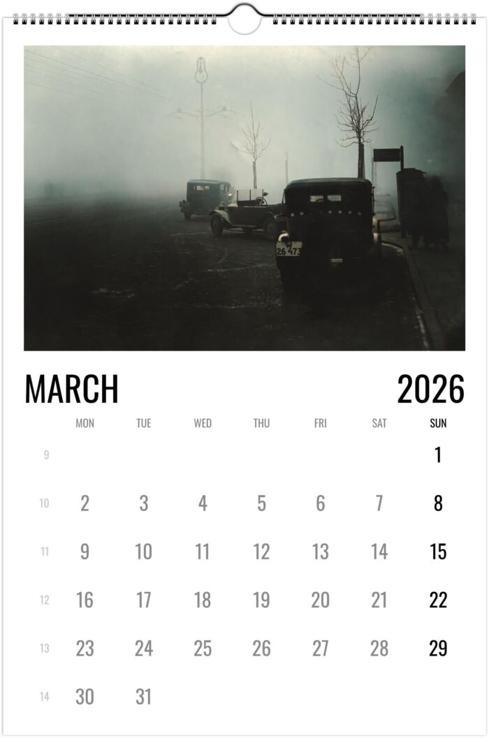 Kalendarz Warszawski SWNF na rok 2026 Stara Przedwojenna Warszawa w kolorze Edycja limitowana dla Polonii Wall calendar A3 (US &CA) - obrazek 4
