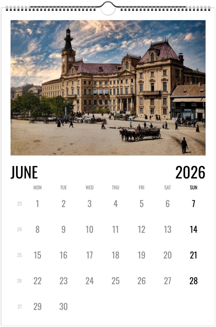 Kalendarz Warszawski SWNF na rok 2026 Stara Przedwojenna Warszawa w kolorze Edycja limitowana dla Polonii Wall calendar A3 (US &CA) - obrazek 7