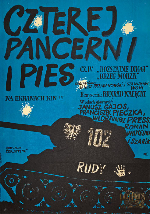 Polskie plakaty filmowe Klasyka kina - Czterej pancerni i pies (1966) Część 4 Plakat wysokiej jakości remasterowany reprint 8k Stachurski Marian 50 Polskie plakaty filmowe Klasyka kina - Czterej pancerni i pies (1966) Część 4 Plakat wysokiej jakości remasterowany reprint 8k Stachurski Marian