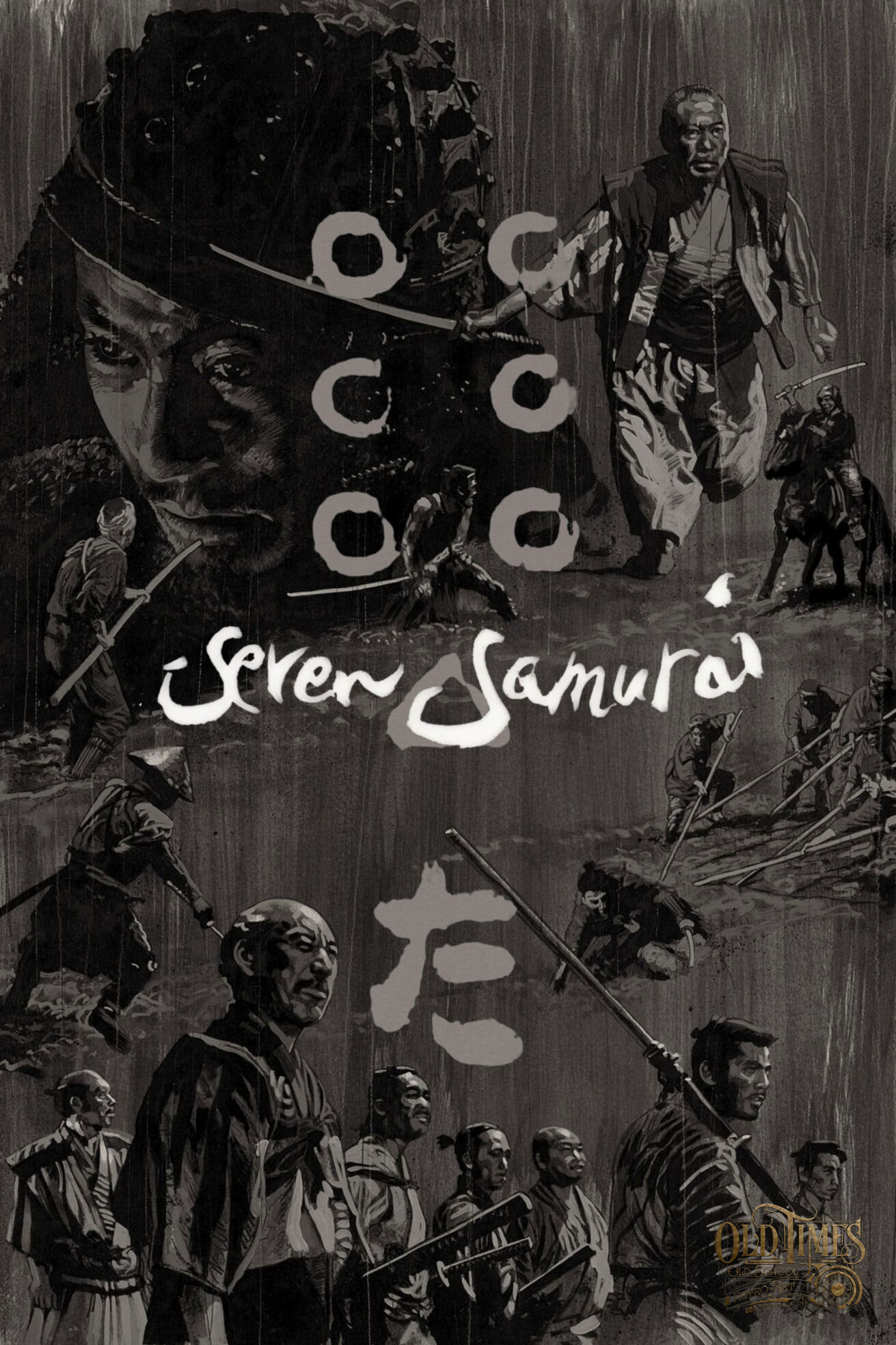 Japońskie Plakaty filmowe Klasyka kina - Siedmiu samurajów (1954) Akira Kurosawa v3 angielski Plakat wysokiej jakości remasterowany reprint 8K 68 Japońskie Plakaty filmowe Klasyka kina - Siedmiu samurajów (1954) Akira Kurosawa v3 angielski Plakat wysokiej jakości remasterowany reprint 8K