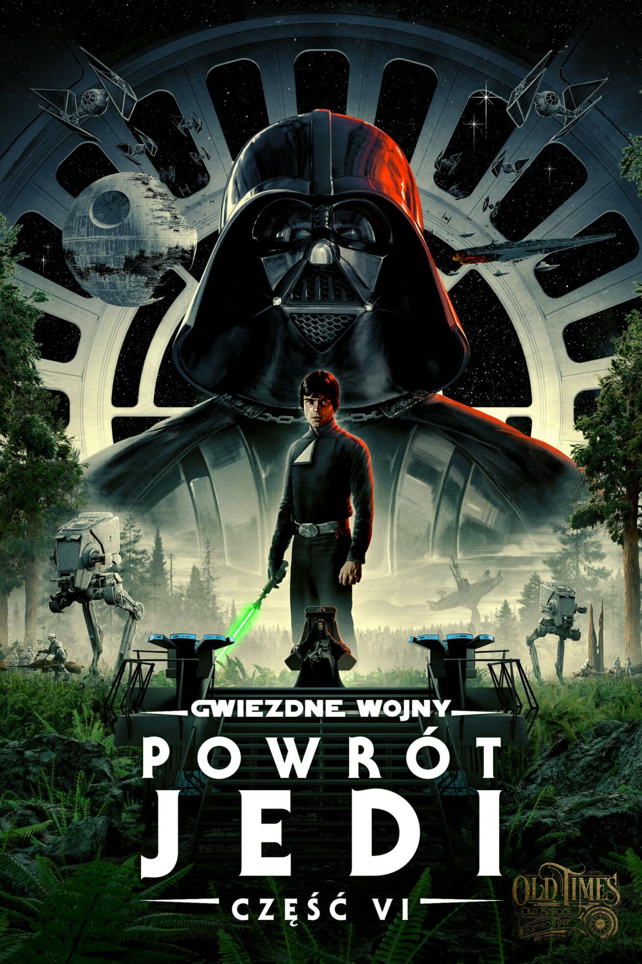 Plakaty filmowe Klasyka kina -Gwiezdne wojny Część VI - Powrót Jedi (1983) v2 Polski Plakat wysokiej jakości remasterowany reprint 8K 74 Plakaty filmowe Klasyka kina -Gwiezdne wojny Część VI - Powrót Jedi (1983) v2 Polski Plakat wysokiej jakości remasterowany reprint 8K