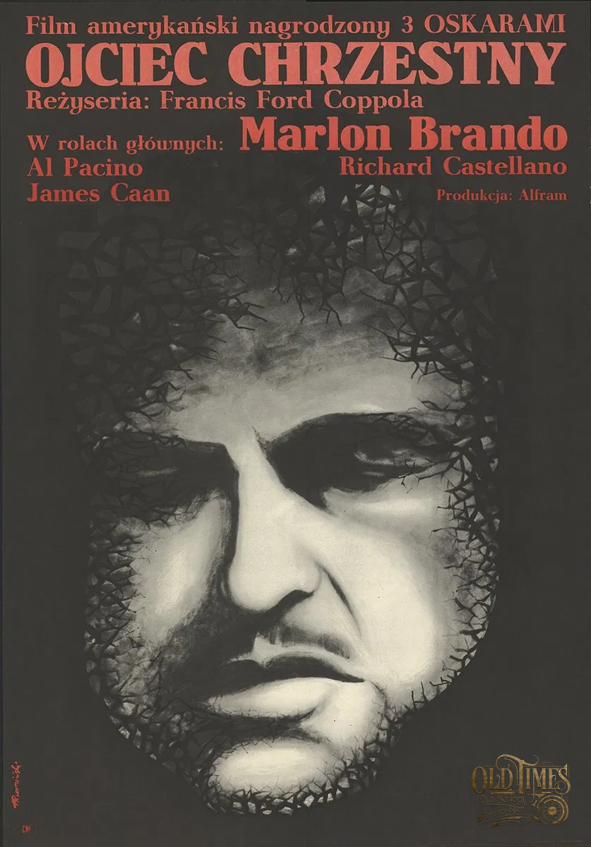 Plakaty filmowe Klasyka kina - Ojciec chrzestny (1972) Polski Plakat wysokiej jakości remasterowany reprint 8K 76 Plakaty filmowe Klasyka kina - Ojciec chrzestny (1972) Polski Plakat wysokiej jakości remasterowany reprint 8K