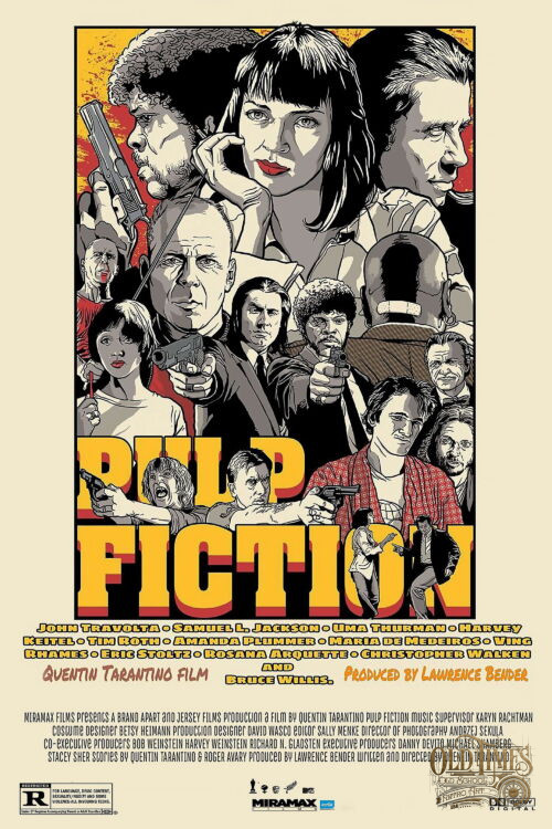 Plakaty filmowe klasyka kina - PULP FICTION v5 - Plakat filmowy reprint wysokiej jakości HQ 8K