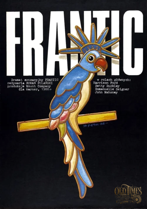 Polskie plakaty filmowe Klasyka kina - Frantic (1988) v1 Plakat wysokiej jakości remasterowany reprint 8K