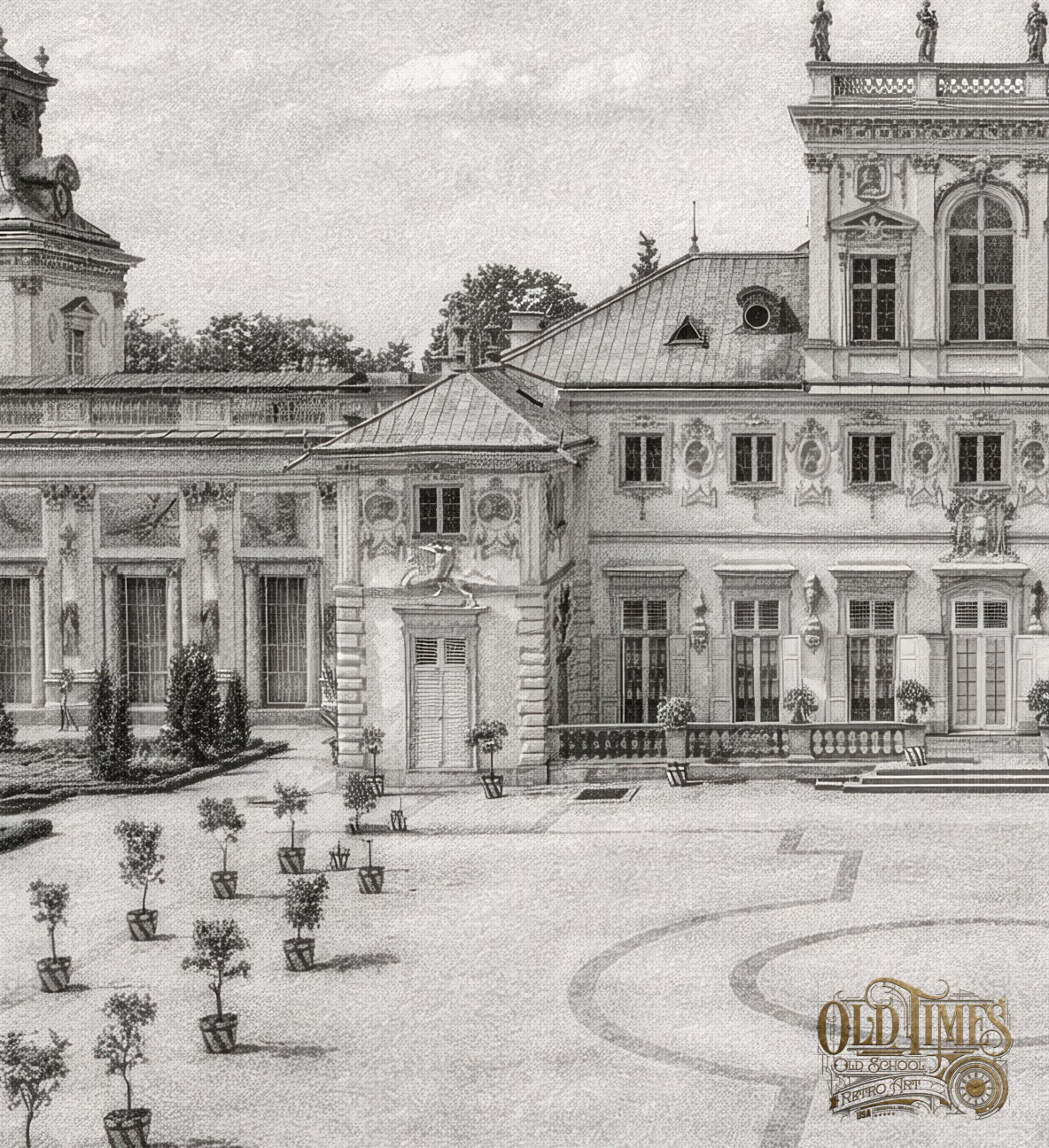 Szkice Warszawskie Grafiki architektury Warszawy wilanow kolorofon
