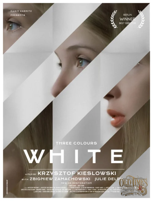 Plakaty filmowe klasyka Polskiego kina - Trzy kolory Biały (1994) v3 Plakat wysokiej jakości 8K