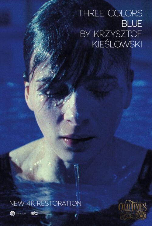 Plakaty filmowe klasyka Polskiego kina -Trzy kolory Niebieski (1993) v3 Plakat wysokiej jakości 8K