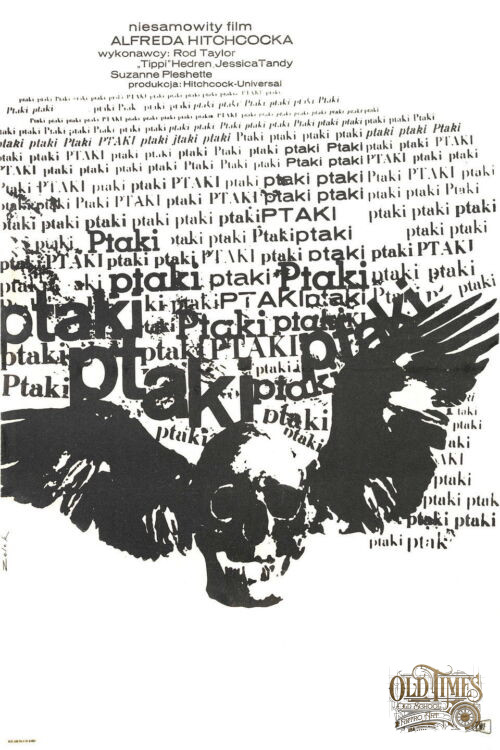 Plakaty filmowe Klasyka kina - Ptaki (1963) Plakat wysokiej jakości remasterowany reprint 8K