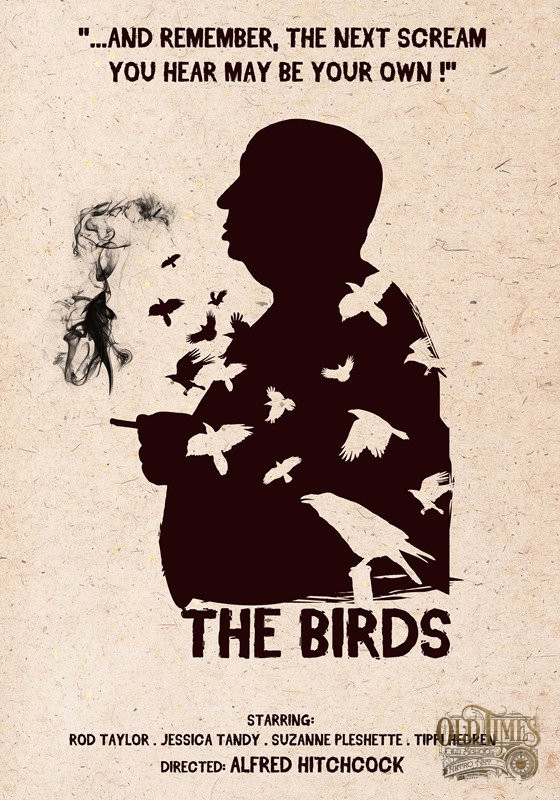 Plakaty filmowe Klasyka kina - Ptaki (1963) v6 Plakat wysokiej jakości remasterowany reprint 8K 4 Plakaty filmowe Klasyka kina - Ptaki (1963) v6 Plakat wysokiej jakości remasterowany reprint 8K