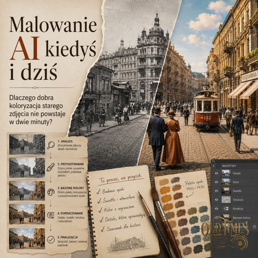 Malowanie AI kiedyś i dziś. Dlaczego dobra koloryzacja starego zdjęcia nie powstaje w dwie minuty? 139 Malowanie AI kiedys i dzis. Dlaczego dobra koloryzacja starego zdjecia nie powstaje w dwie minuty Kopiowanie